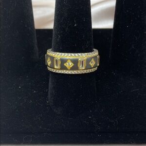 Freida Rothman Sterling Silver Celestial Midnight Window Stack Ring Size 10